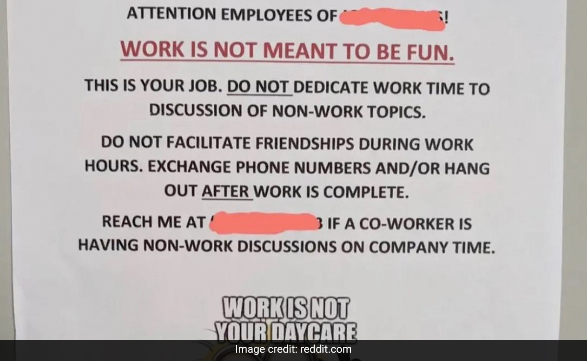 Boss Issues Toxic Memo To Employees, Urge Them To Not 'Make Friends At Work'