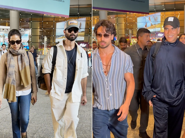 Airport Spotting: Akshay Kumar-Tiger Shroff, Shahid Kapoor-Mira Rajput