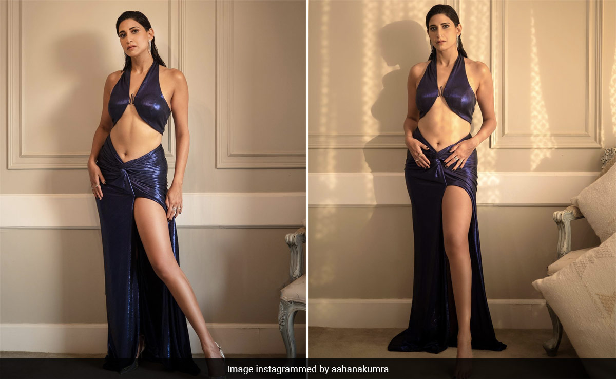 Aahana Kumra's Deep Blue Skirt Set Is Red Carpet Glam We Were Not Ready For