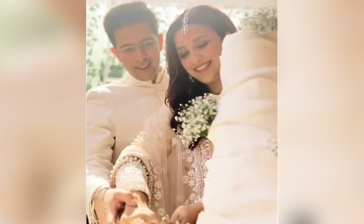 Parineeti Chopra And Raghav Chadha Are Happiest While Cutting The Engagement Cake. Video Inside