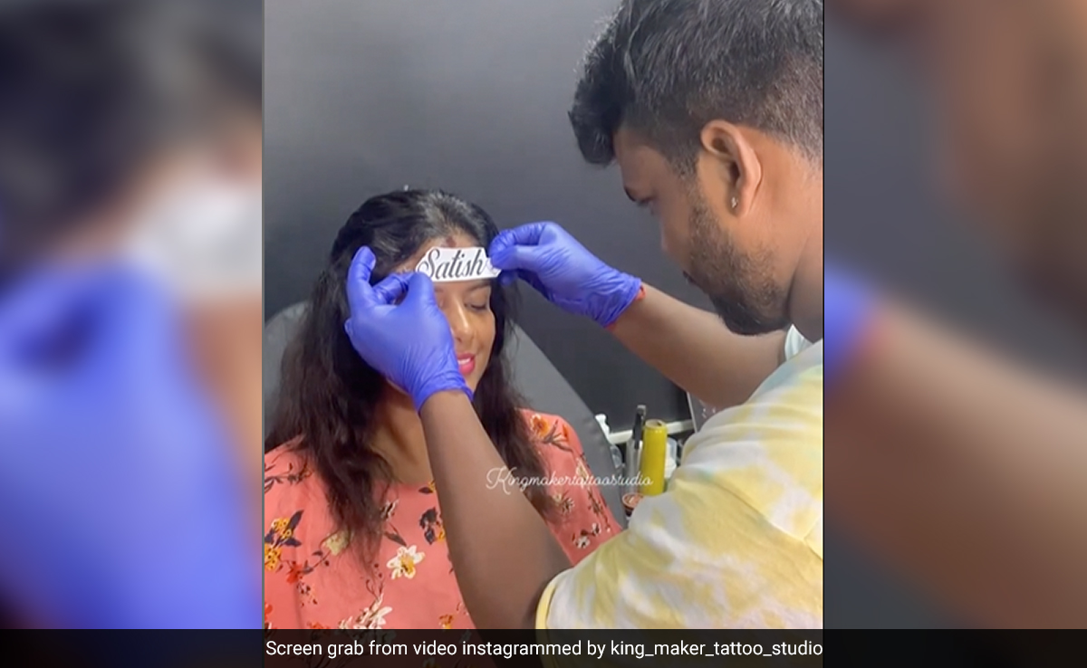 Video Of Bengaluru Woman Getting Husband's Name Tattooed On Forehead Is Fake