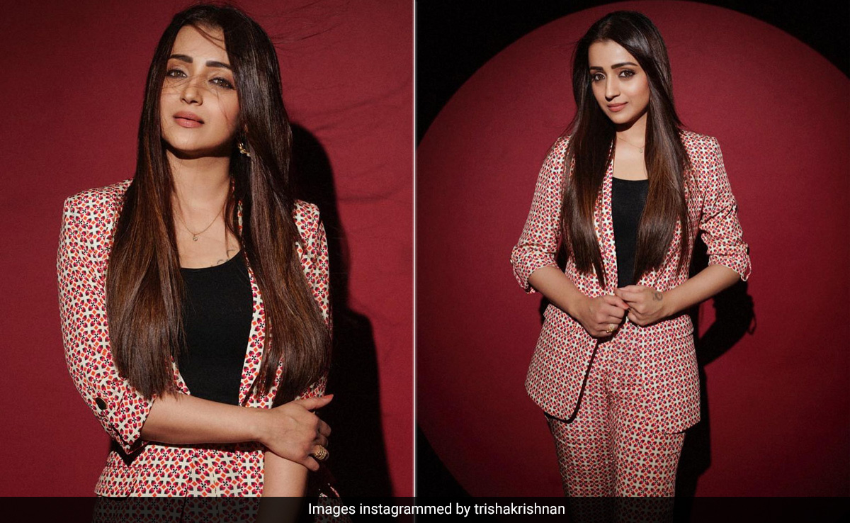 Trisha Krishnan's Floral Pantsuit Is Just The Right Combination Of Flower Power And Femme Energy