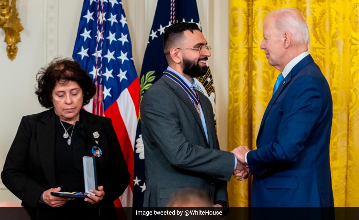 Joe Biden Honours Indian-Origin NYPD Officer Sumit Sulan With Medal Of Valour