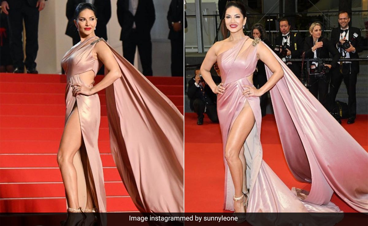 Cannes 2023: Sunny Leone Marks Her Milestone Entry In A Rose Gold One-Shoulder Gown