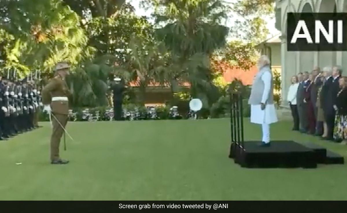 PM Modi Accorded Ceremonial Guard Of Honour At Admiralty House In Sydney