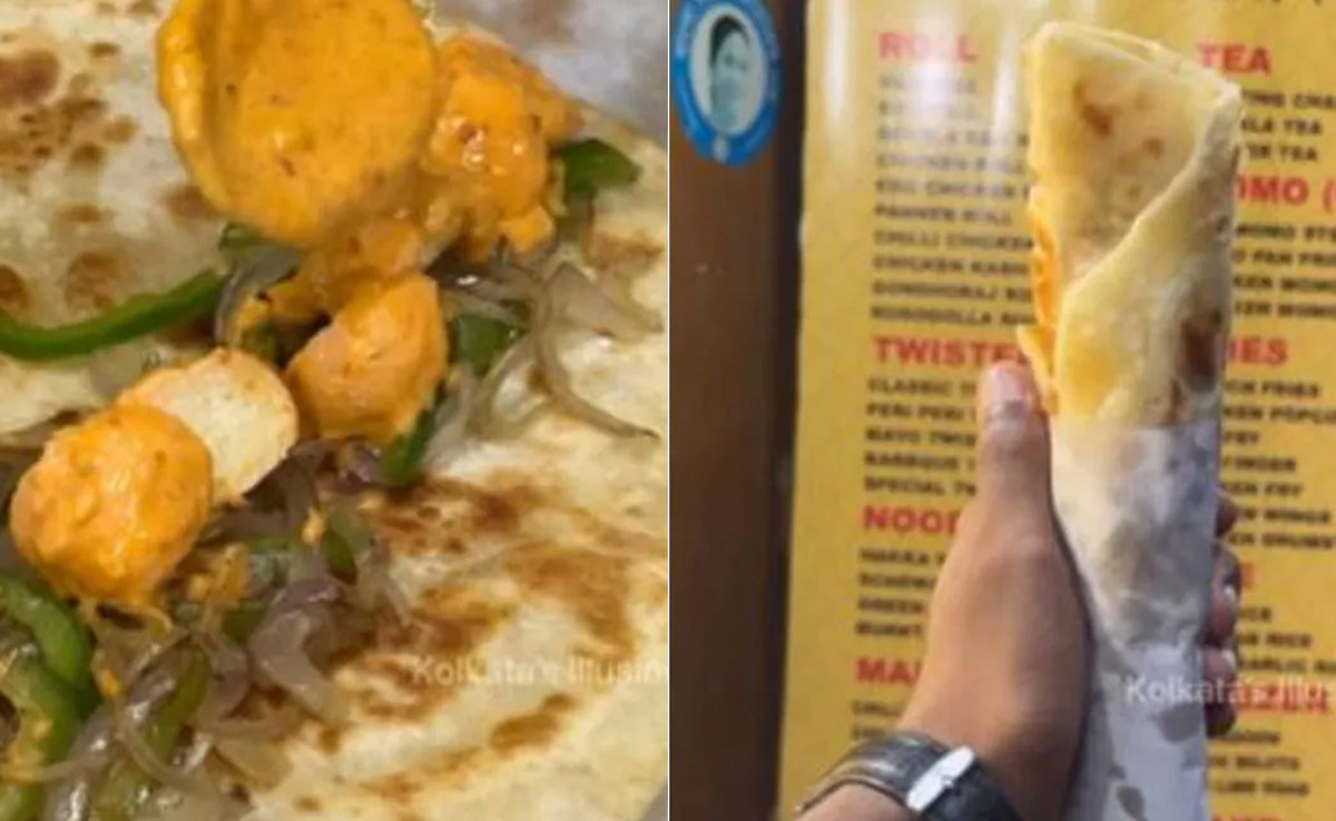 रसगुल्ले को तेल में फ्राई कर, प्याज और मिर्ची मिलाकर रोल बना दिया, लोगों ने कहा- दादा, एई रोकोम चोलबे ना!