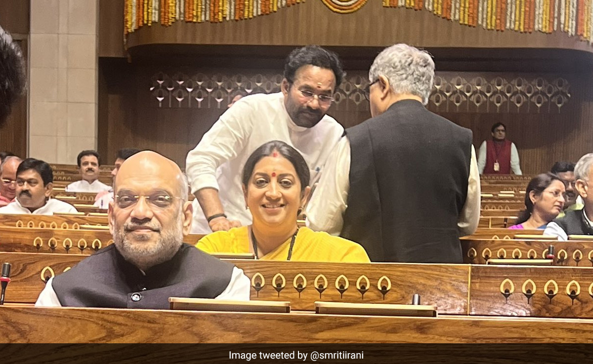 Smriti Irani's Epic "Photobombed" Post In New Parliament Building