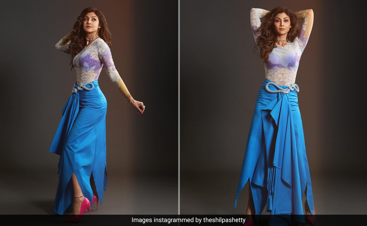 Shilpa Shetty In A Sheer Bodycon Top,  Asymmetrical Skirt Is The Cue For A Chillin Weekend