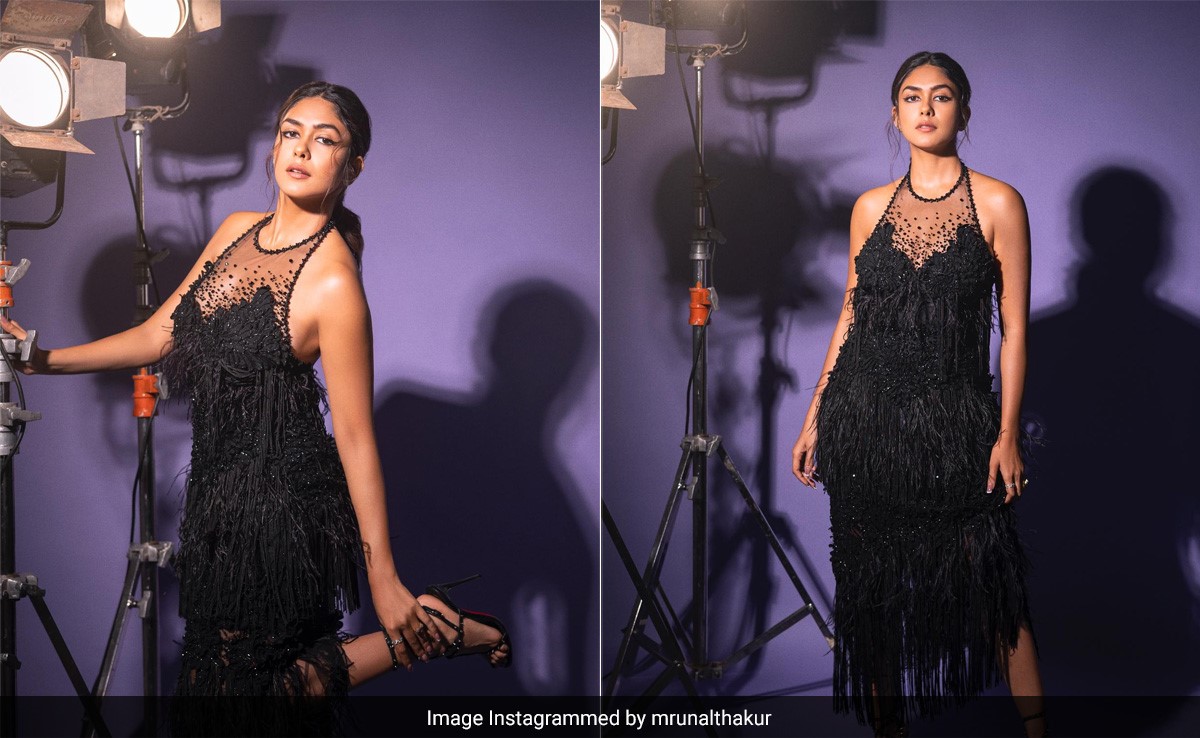 Mrunal Thakur's Black and Bling Dress Is Bookmark Worthy