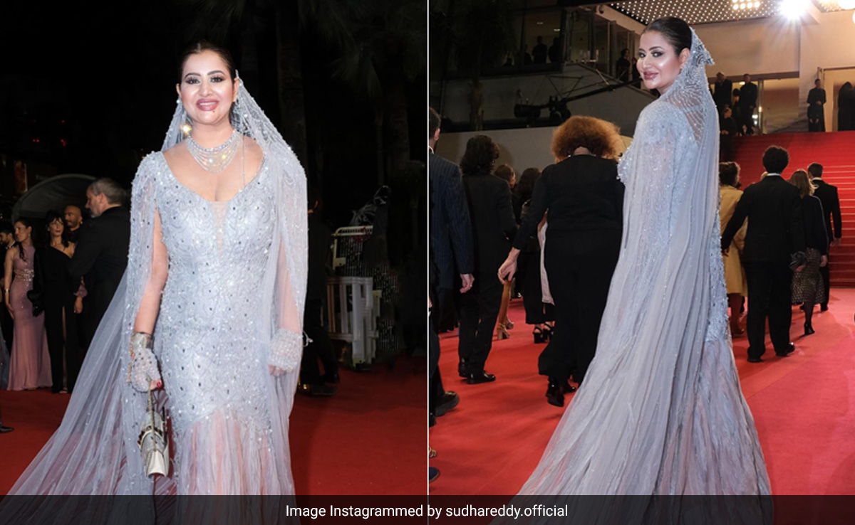 Cannes 2023: Sudha Reddy Takes A Chic Turn At Cannes In A Silver Gown With A Veil