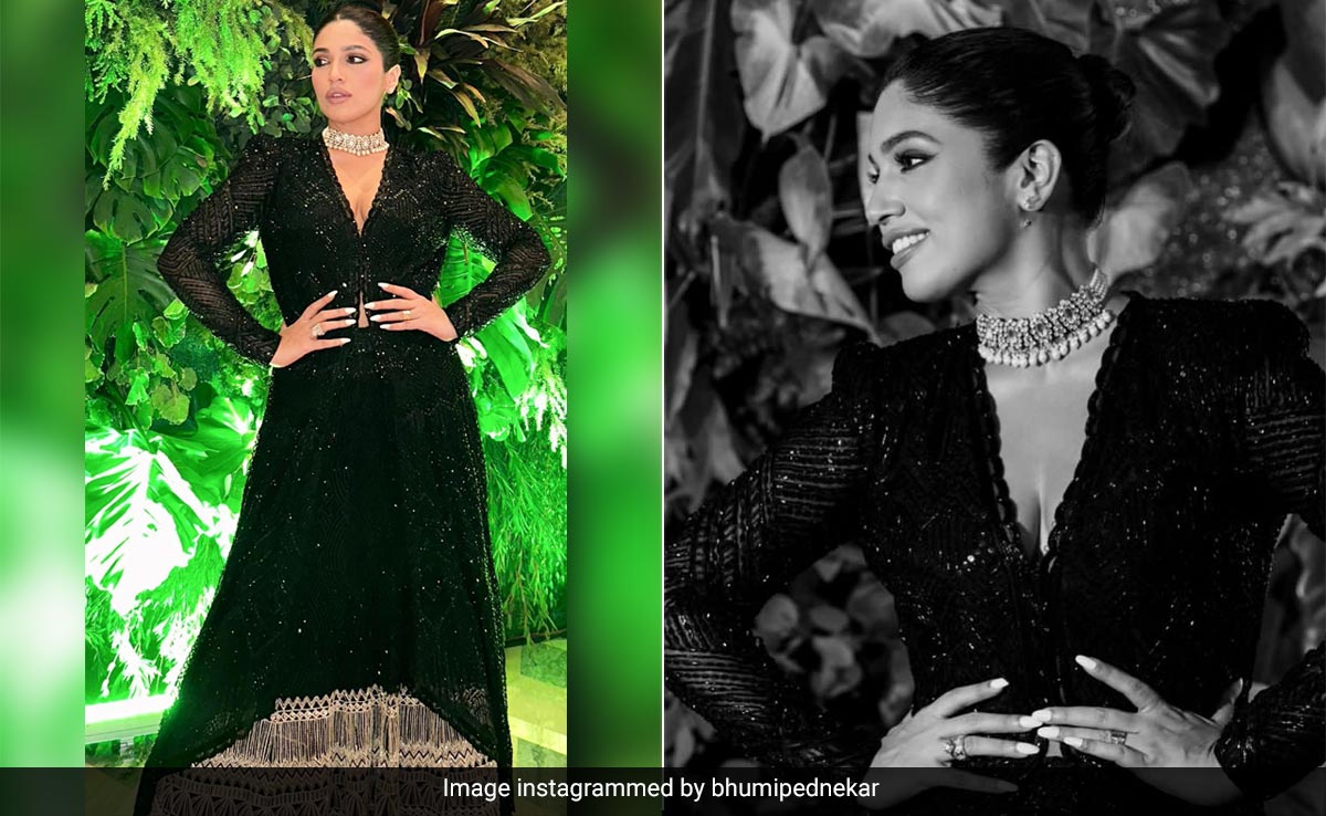 Bhumi Pednekar's Black <i>Anarkali</i> Illuminated The Night Sky In Style