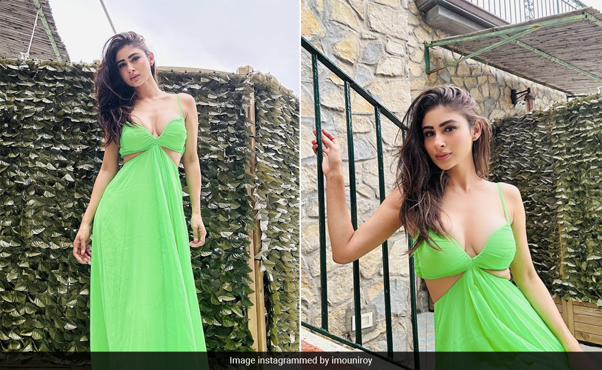 Mouni Roy In A Gorgeous Green Cutout Dress Looks Fresher Than A Meadow