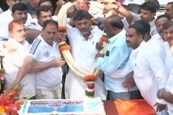 Watch: Congress' DK Shivakumar's Birthday Celebrations With Supporters Watch: Congress' DK Shivakumar's Birthday Celebrations With Supporters