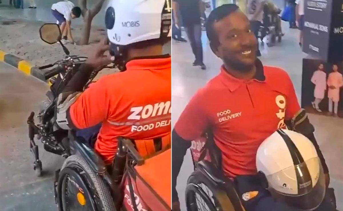 Watch: Specially-Abled Zomato Agent Uses Motorized Wheelchair To Deliver Orders