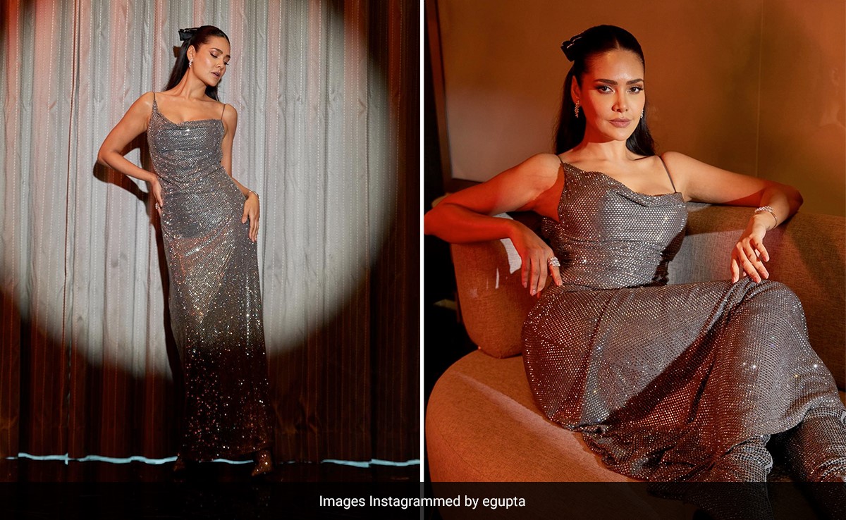 IIFA 2023: Esha Gupta's Gunmetal Glitter Dress Gives Us Serious Disco Fever