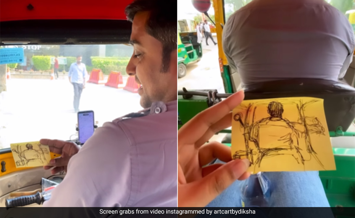 ऑटो में सफर करते हुए महिला ने बना दिया ड्राइवर का स्केच, देखकर ऑटो ड्राइवर ने ऐसे दिया रिएक्शन, दिल को छू गया