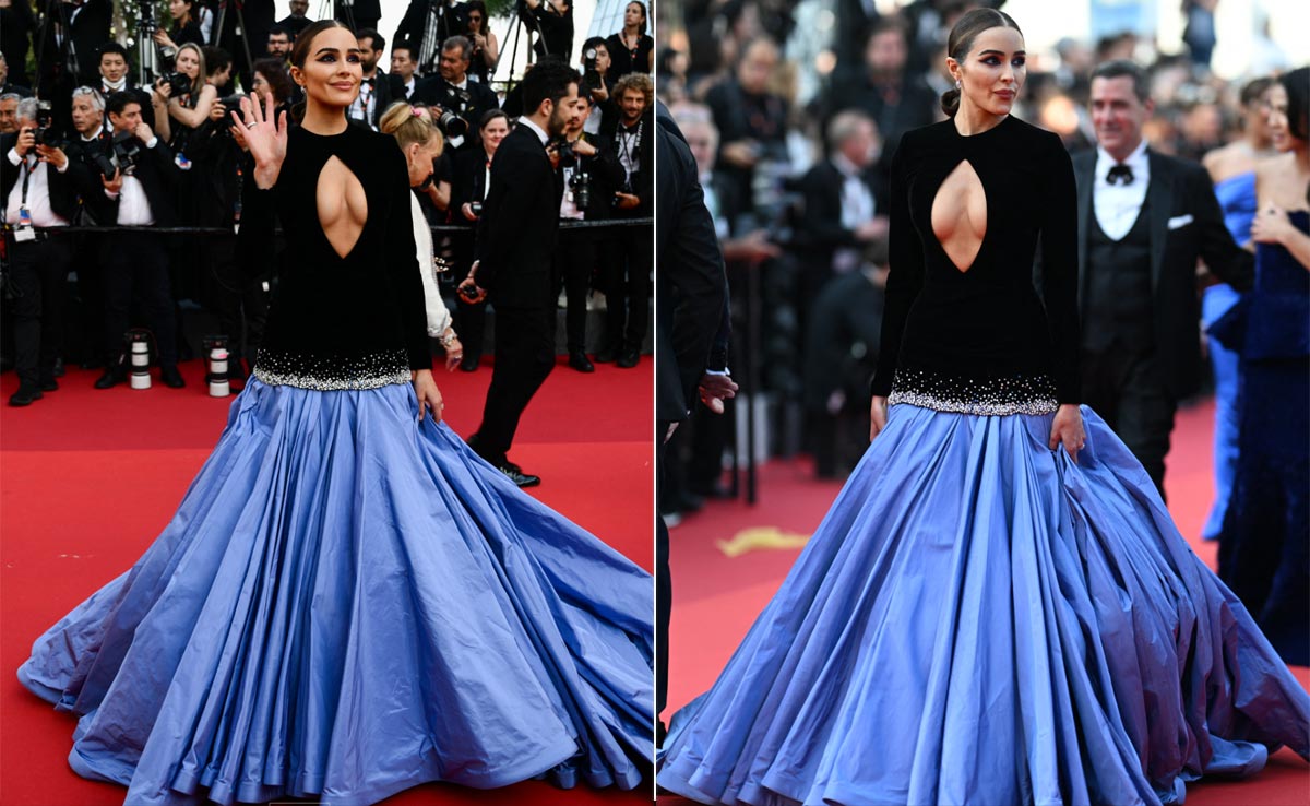Cannes 2023: The Most Dramatic Part Of Olivia Culpo's Pleated Gown Is Its Keyhole Cutout