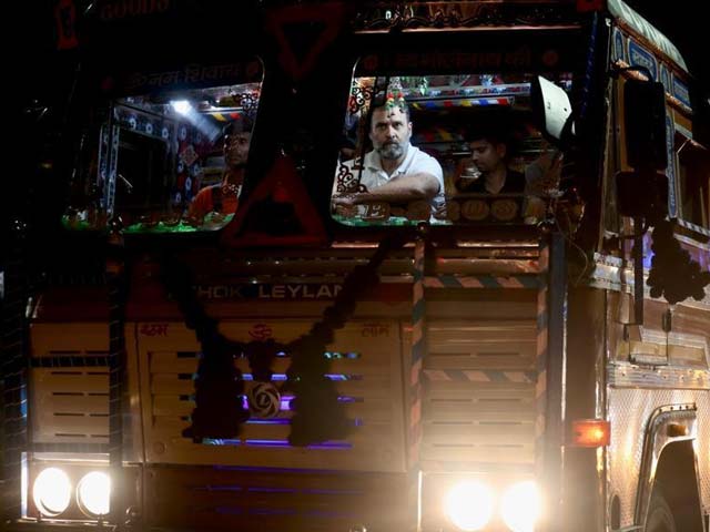 Viral Video: Rahul Gandhi Hitches Truck Ride On Highway