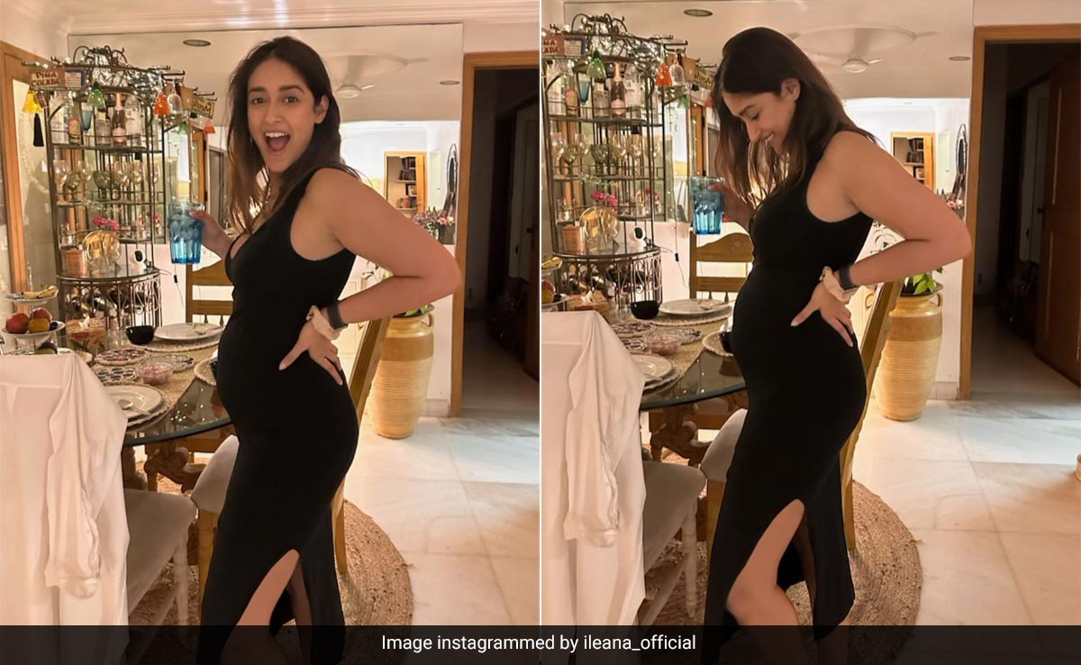 Ileana D'Cruz Makes A Strong Case On How A Plain Black Midi Dress Is Maternity Style Done Right