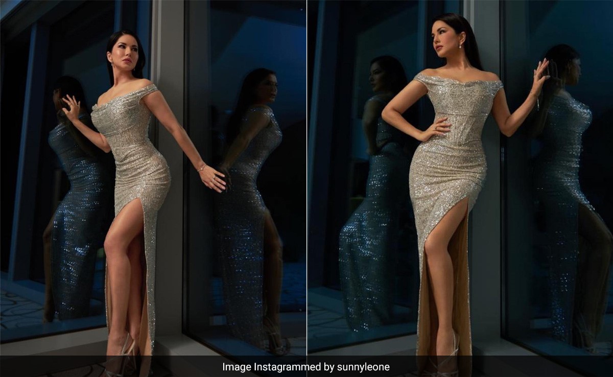Sunny Leone's Off-Shoulder Silver Gown Is All Kinds Of Glitz And Glamour