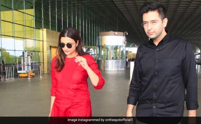 Pics: Parineeti Chopra And Raghav Chadha Spotted At Mumbai Airport