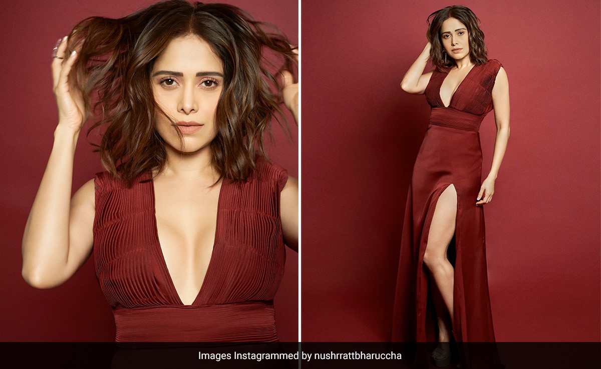 Can There Be A Dull Moment When Nushrratt Bharuccha Wears A Maroon Gown? Nope, Never