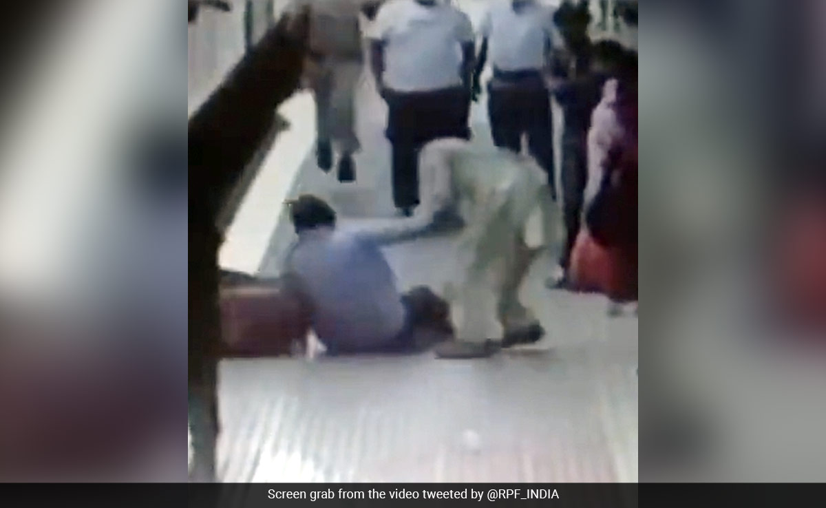 Video: Cop Saves Passenger's Life Who Slipped While Boarding A Moving Train