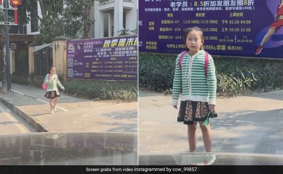 सड़क पर आइसक्रीम खाते हुए जा रही थी छोटी बच्ची, अचानक बहुत ज़ोर से बजा गाड़ी का हॉर्न, फिर जो हुआ, नहीं रुकेगी हंसी