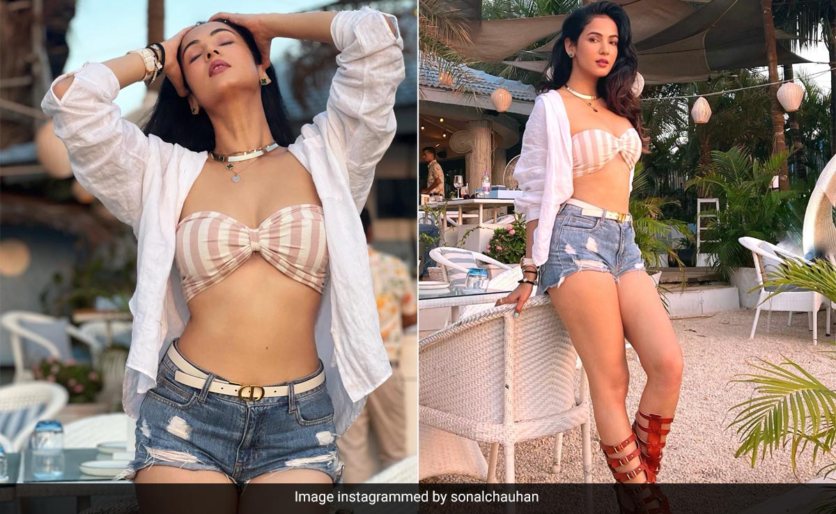 In A Striped Bralette And Denim Shorts, Sonal Chauhan Is Setting New Benchmarks For Summer Style