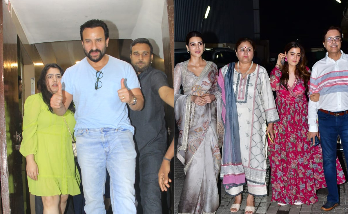 <i>Adipurush</i> Stars Saif Ali Khan And Kriti Sanon Attend Film's Screening. See Pics