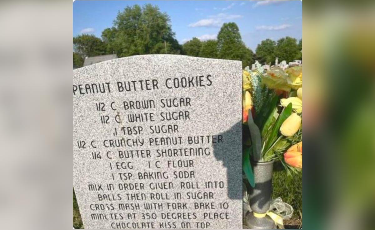 This Peanut Butter Cookie Recipe At The Back Of A Tombstone Goes Viral