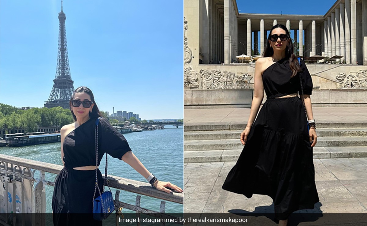 Karisma Kapoor's Chic One-Shoulder Black Maxi Dress And Sunglasses Is The Right Way To Dress For The Parisian Streets