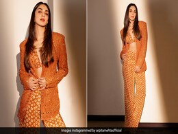 Kiara Advani's Arpita Mehta Co Ord Set Came With A Mirror Jacket Embroidered By Hand Kiara Advani's Arpita Mehta Co Ord Set Came With A Mirror Jacket Embroidered By Hand