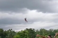 Watch: Chopper Rescues Madhya Pradesh Man Trapped On Tree In Flooded River Watch: Chopper Rescues Madhya Pradesh Man Trapped On Tree In Flooded River