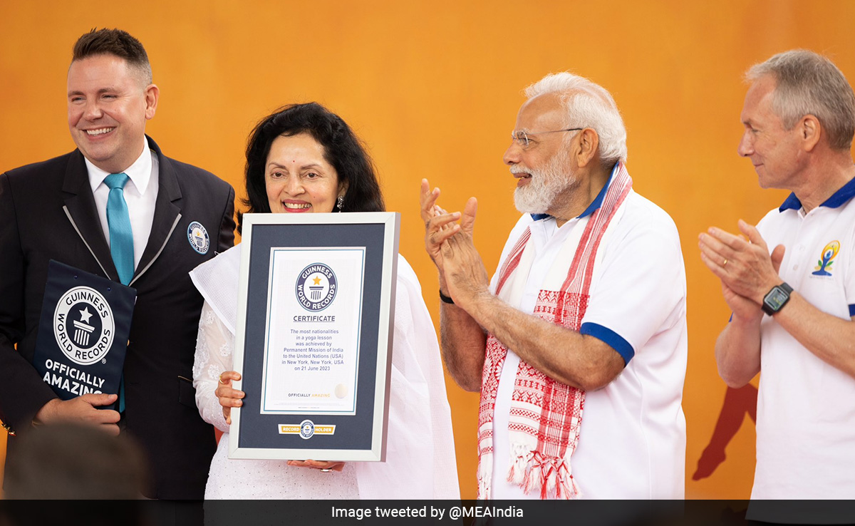 PM Modi-Led Yoga Session At UN Sets Guinness World Record