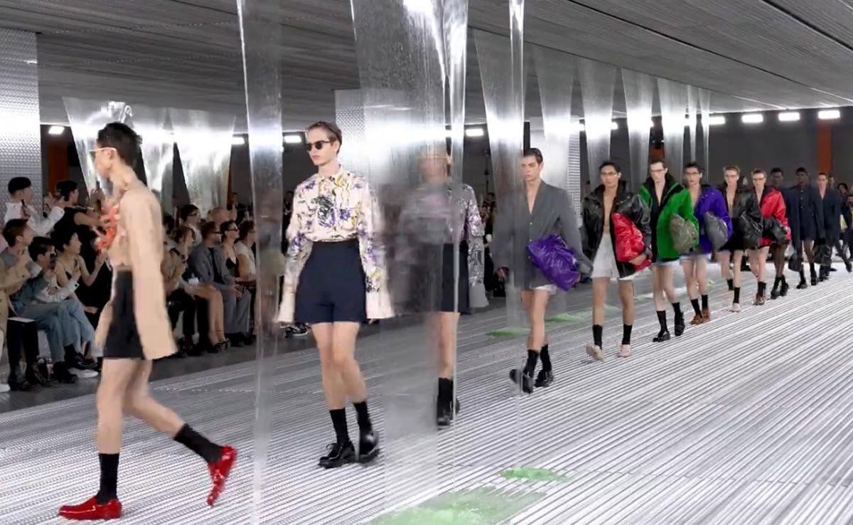 Prada's Slime Dripping Runway Was A Metaphor For The Menswear Collection's Theme "Fluid Form"