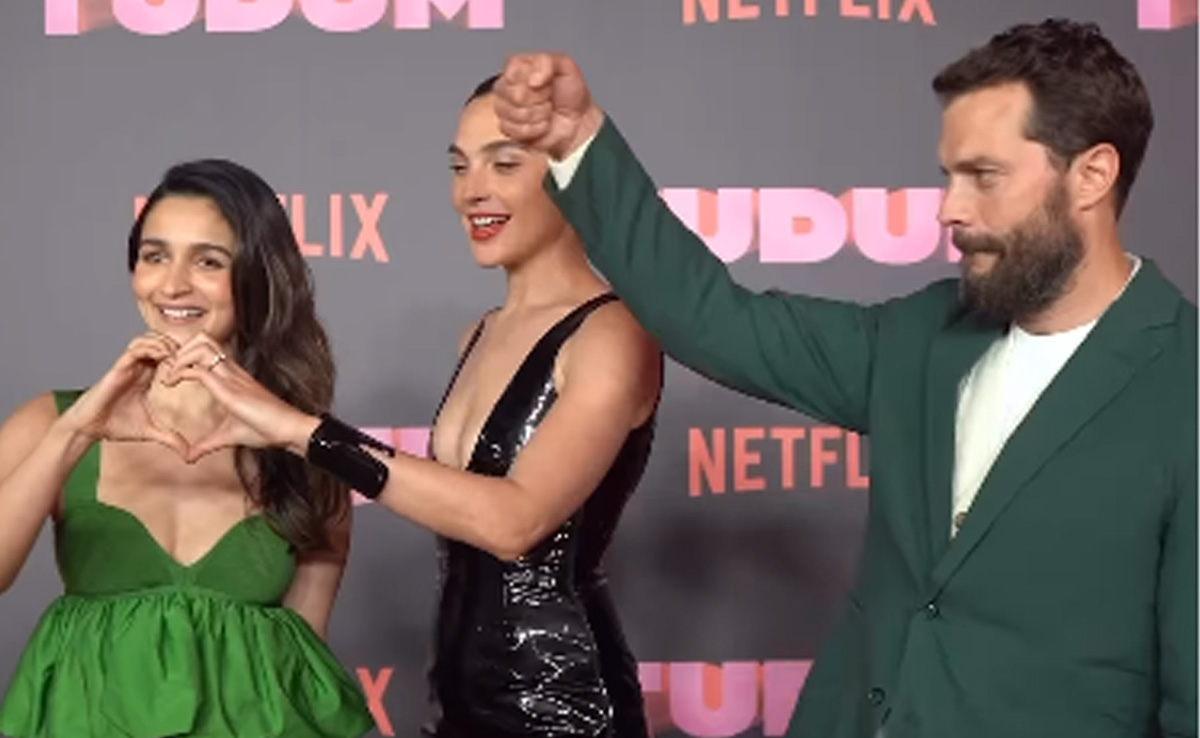 Alia Bhatt's "Tudum Moments" In Brazil With Gal Gadot And Jamie Dornan