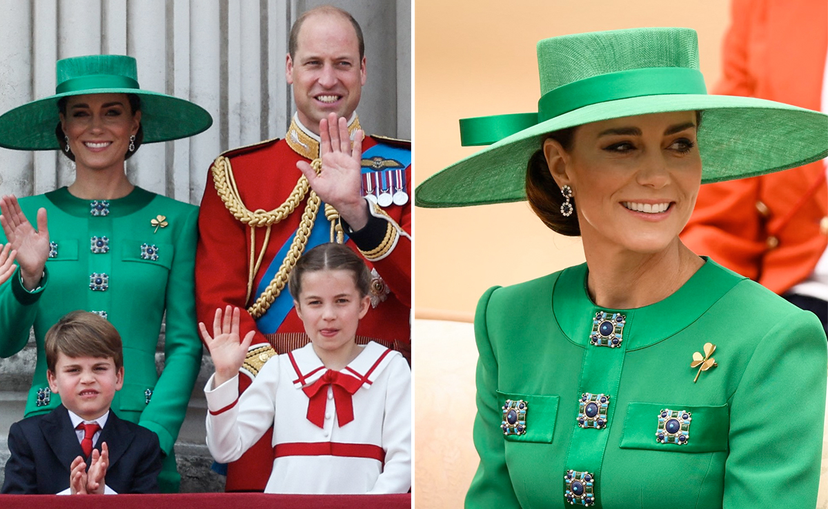 Kate Middleton's Green Coat Dress At The Trooping The Colour Ceremony Had All These Sweet Hidden Details