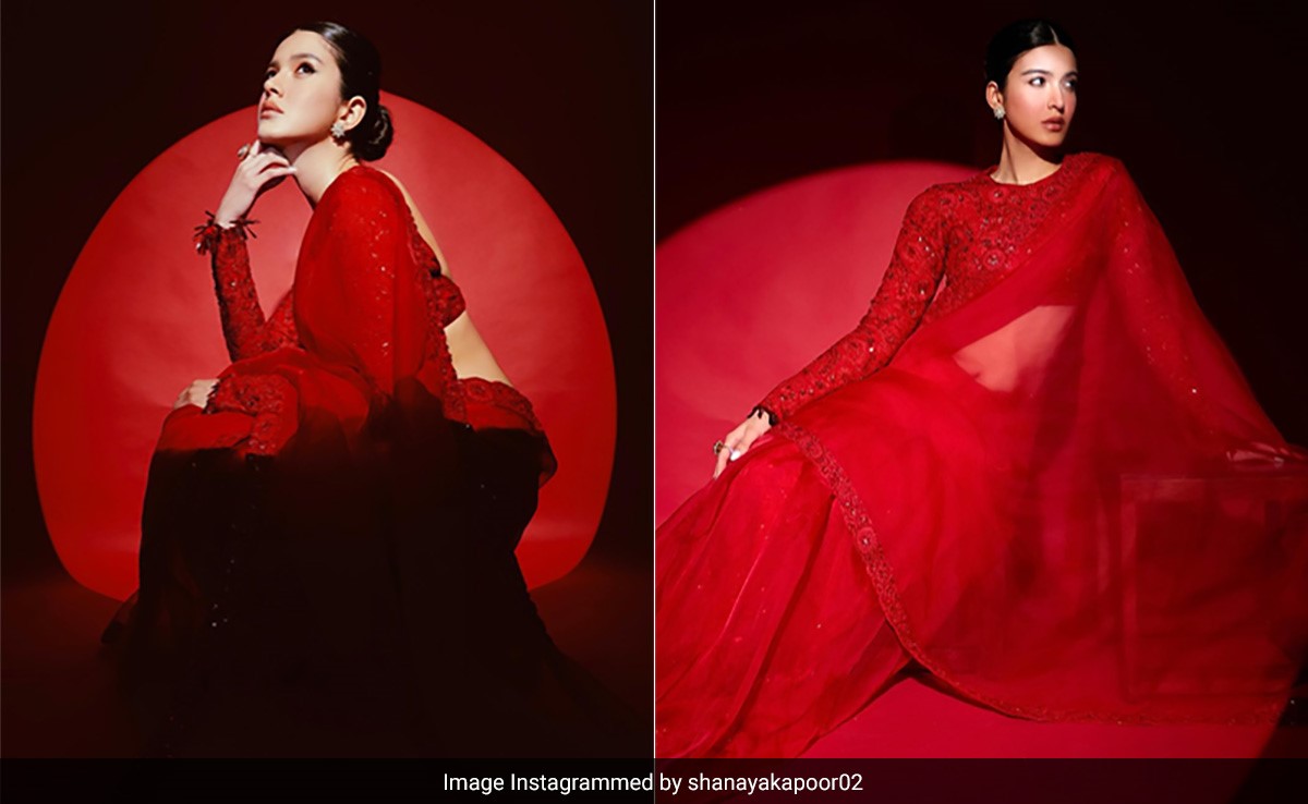 It Was A Gloomy Day Until Shanaya Kapoor Painted It Red In Her <i>Saree</i>