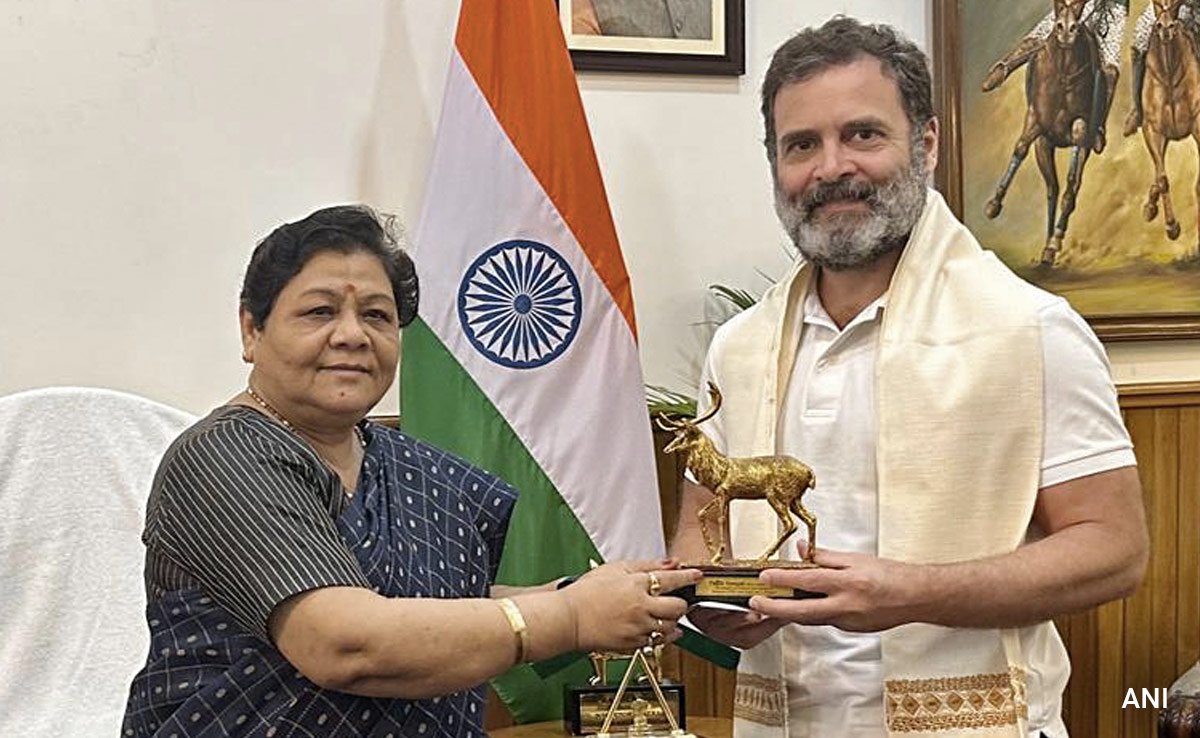 Rahul Gandhi Meets Manipur Governor Anusuiya Uikey, Says "Peace Is The Way Forward"