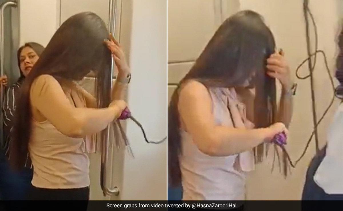 Viral Video: Girl Spotted Using Hair Straightener Inside Delhi Metro, Internet Furious