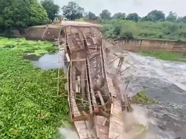 On Camera, Part Of Under-Construction Bridge Collapses In Chhattisgarh