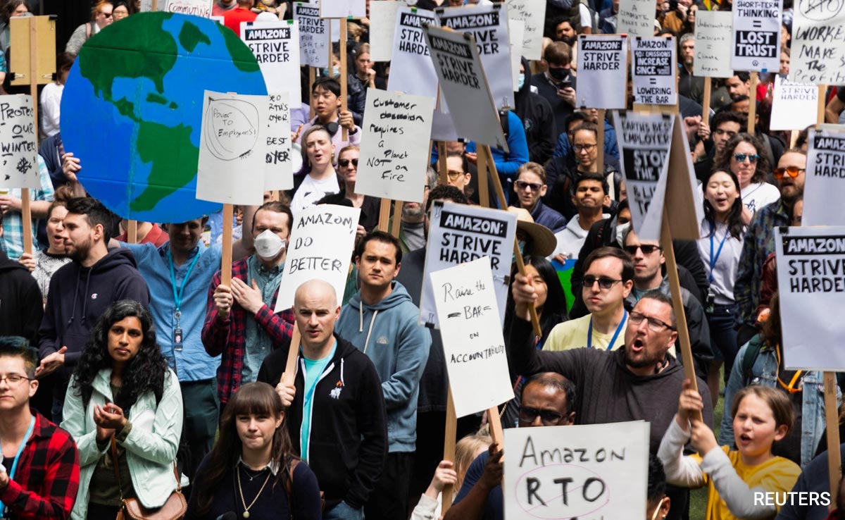 "Time To Act": Seattle Amazon Employees Walkout To Protest Office Policies
