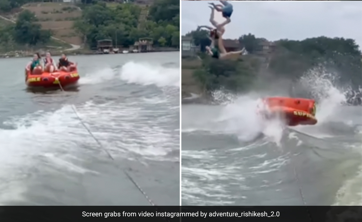 रिवर राफ्टिंग का मज़ा ले रहे थे लोग, अचानक तेज़ लहर से हवा में उछली बोट, फिर जो हुआ, फटी रह जाएंगी आंखें