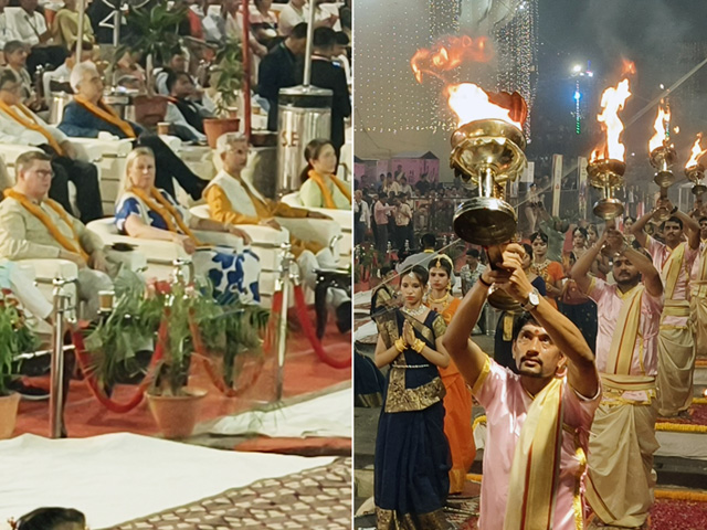Watch: Foreign Minister S Jaishankar, G20 Delegates Attend Ganga Aarti At Varanasi Ghat