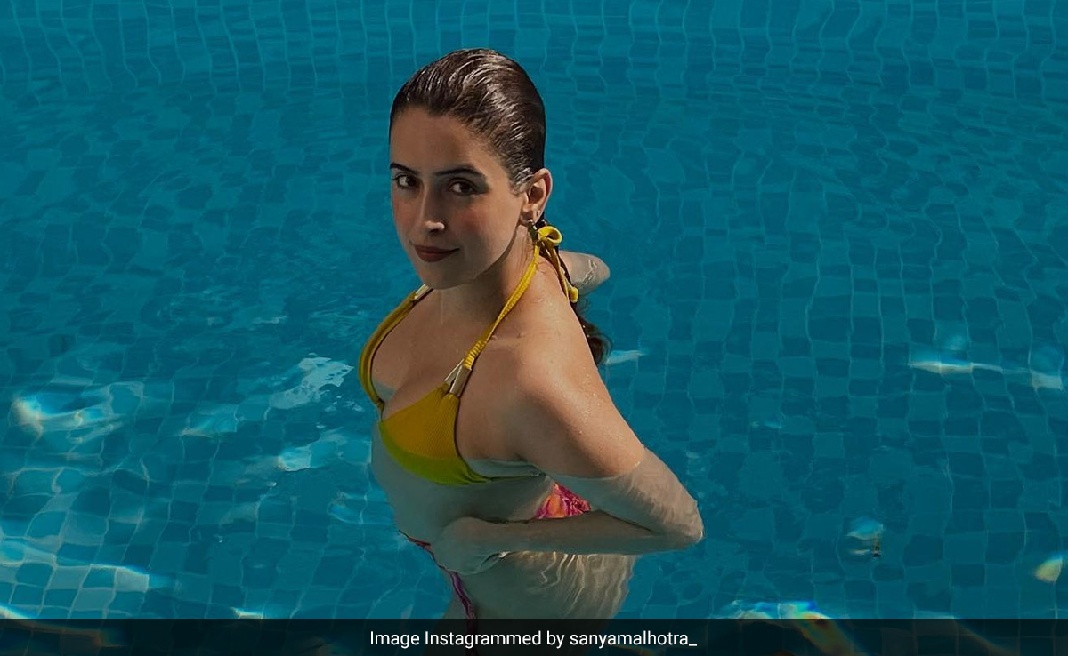 The Heat Subsides But Sanya Malhotra Makes It Rise Again In A Colourblocked Swim Set