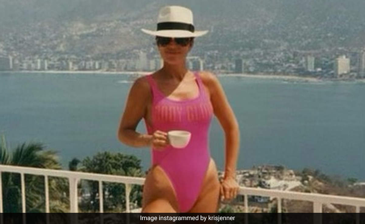 Back In The 80s, Kris Jenner Looked Just As Phenomenal In A Pink Swimsuit. More Kardashian Throwbacks Inside