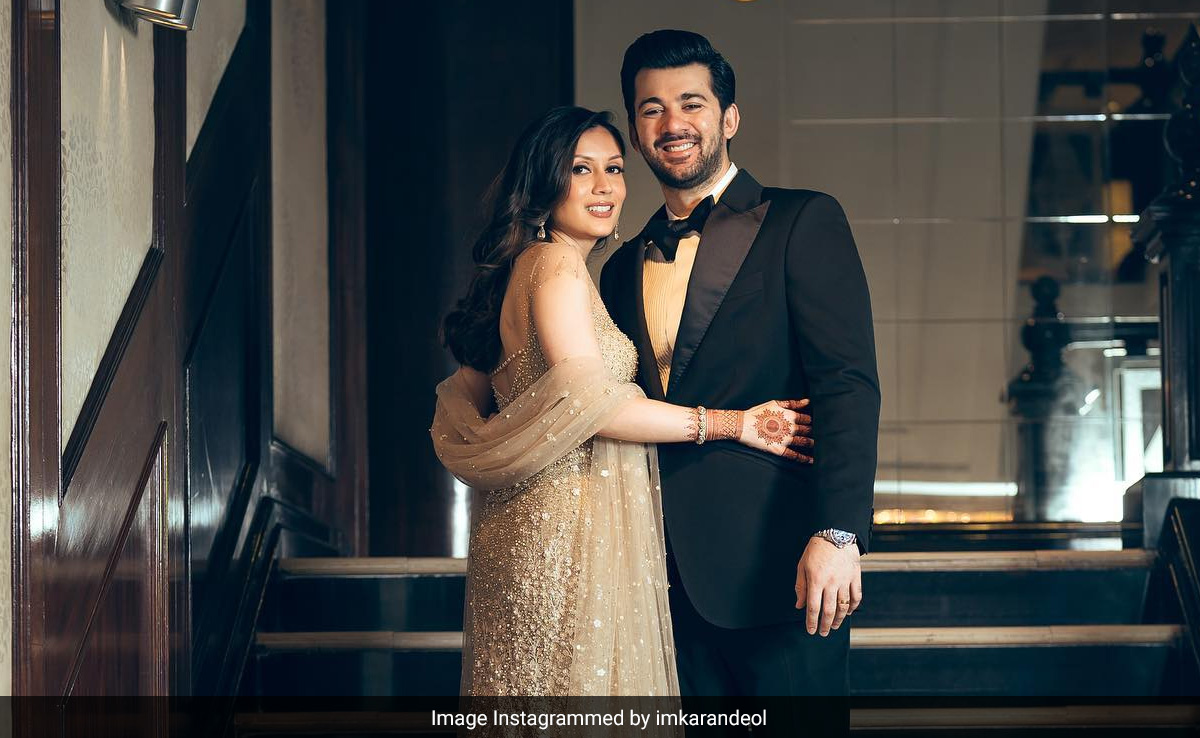 Karan Deol And Wife Drishya Acharya's Reception Pics Get Big Love From Sunny And Other Deols