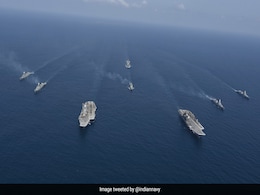 2 Aircraft Carriers, Over 35 Fighter Jets: Navy's Mega Drill In Arabian Sea 2 Aircraft Carriers, Over 35 Fighter Jets: Navy's Mega Drill In Arabian Sea