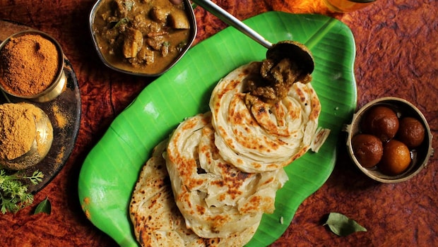 Instead of being served separately, parotta and curry can be combined in a single dish Instead of being served separately, parotta and curry can be combined in a single dish